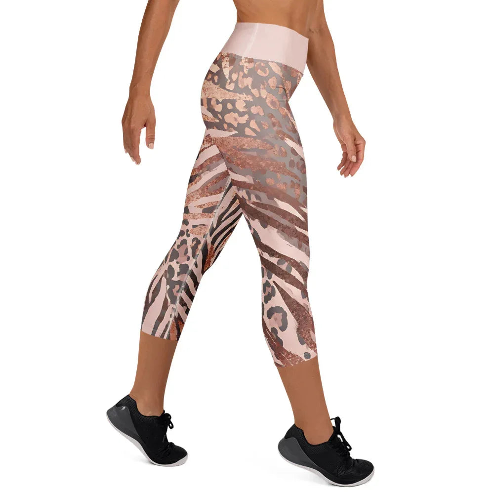 Yoga Capri Leggings Yoga Leggings AwRans Clothing all-over-print-yoga-capri-leggings-white-right-687db4c10b846