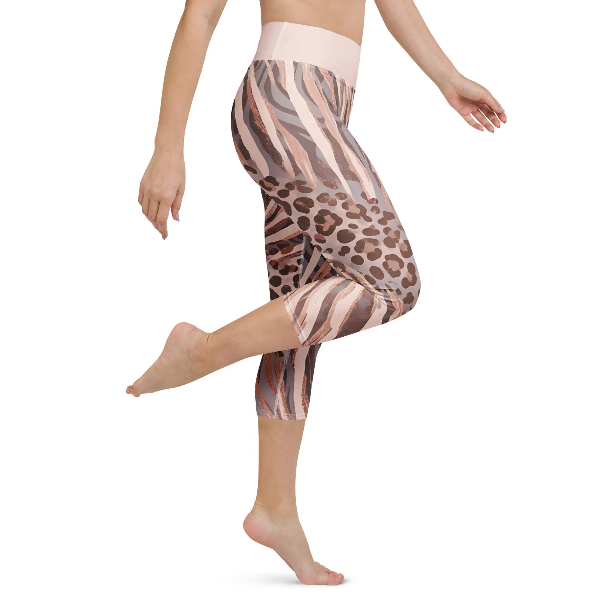 Yoga Capri Leggings Yoga Leggings AwRans Clothing all-over-print-yoga-capri-leggings-white-right-687db4f798ab6