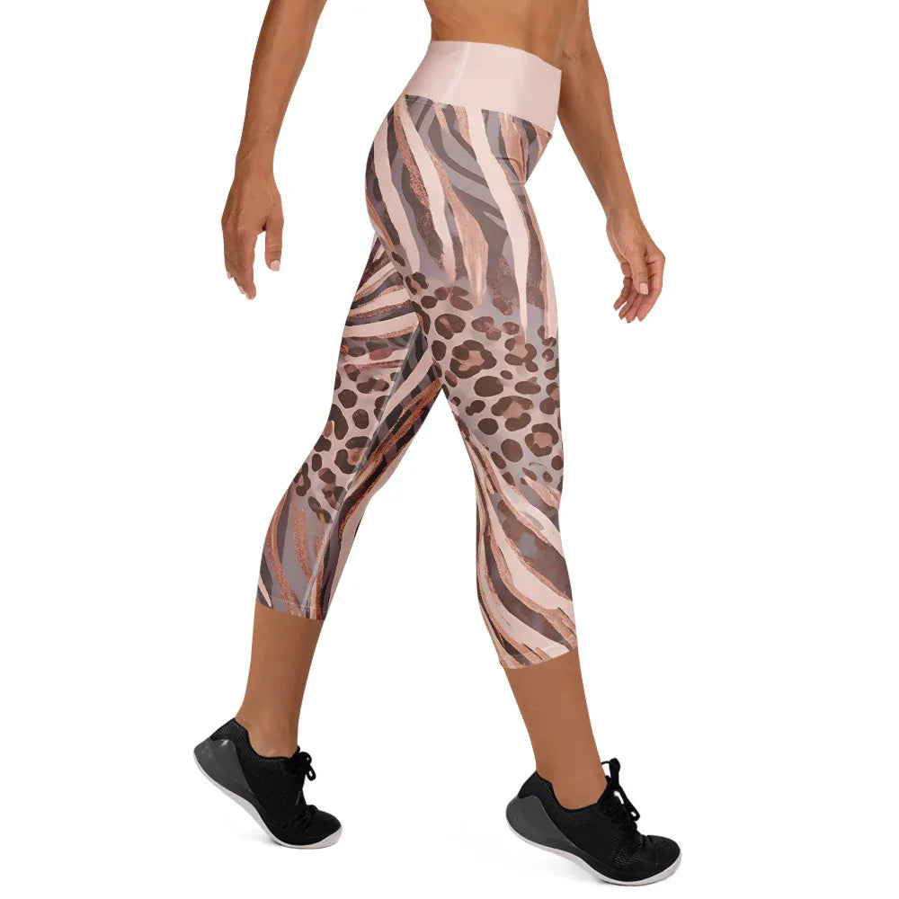 Yoga Capri Leggings Yoga Leggings AwRans Clothing all-over-print-yoga-capri-leggings-white-right-687db4f799608