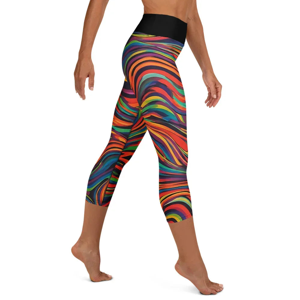 Yoga Capri Leggings Yoga Leggings AwRans Clothing all-over-print-yoga-capri-leggings-white-right-687db52c02d22