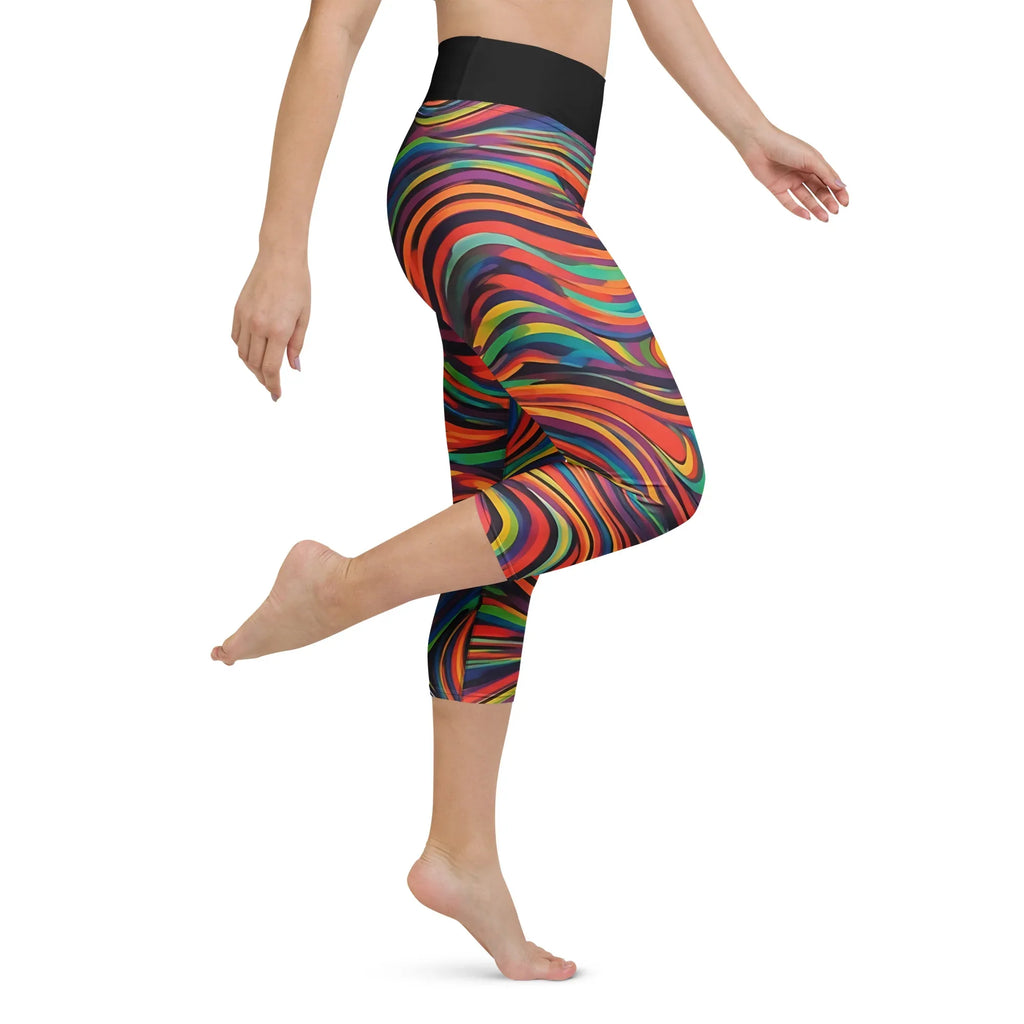 Yoga Capri Leggings Yoga Leggings AwRans Clothing all-over-print-yoga-capri-leggings-white-right-687db52c02f74