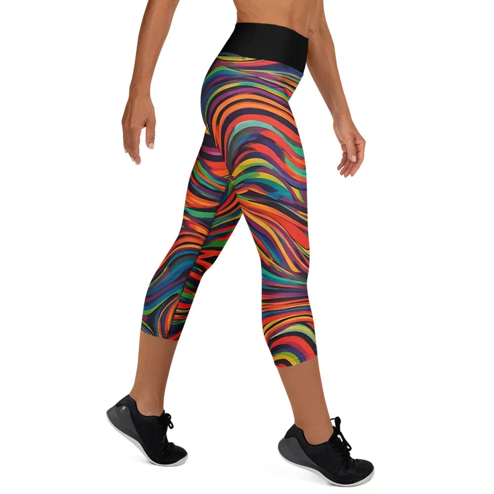 Yoga Capri Leggings Yoga Leggings AwRans Clothing all-over-print-yoga-capri-leggings-white-right-687db52c03a90