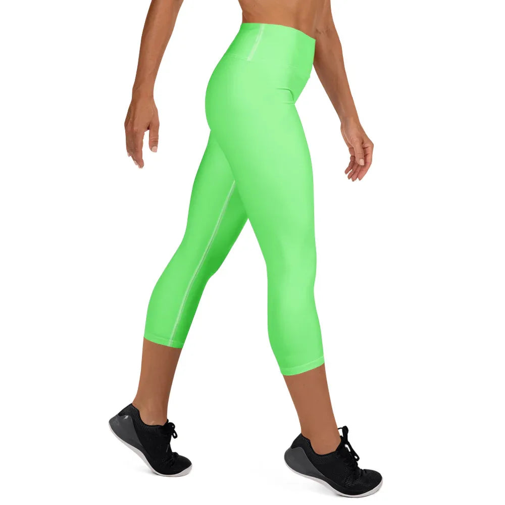 Yoga Capri Leggings Yoga Leggings AwRans Clothing all-over-print-yoga-capri-leggings-white-right-687db75c41f16