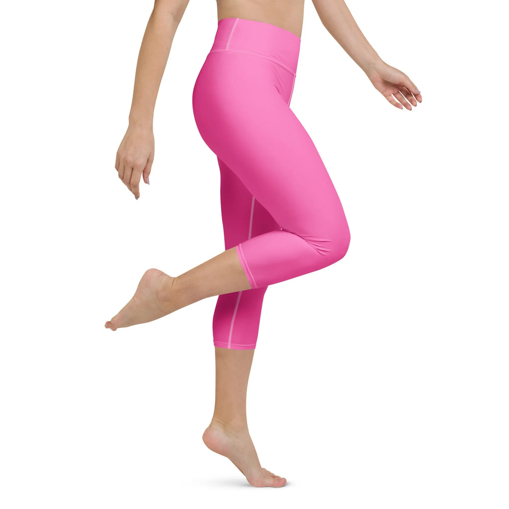 Yoga Capri Leggings Yoga Leggings AwRans Clothing all-over-print-yoga-capri-leggings-white-right-687db8d9dd833