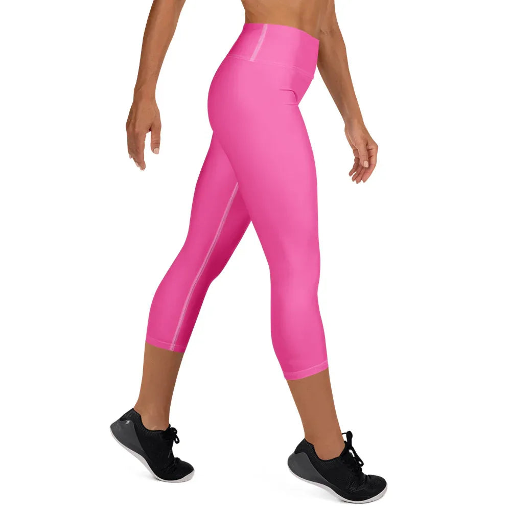 Yoga Capri Leggings Yoga Leggings AwRans Clothing all-over-print-yoga-capri-leggings-white-right-687db8d9de370