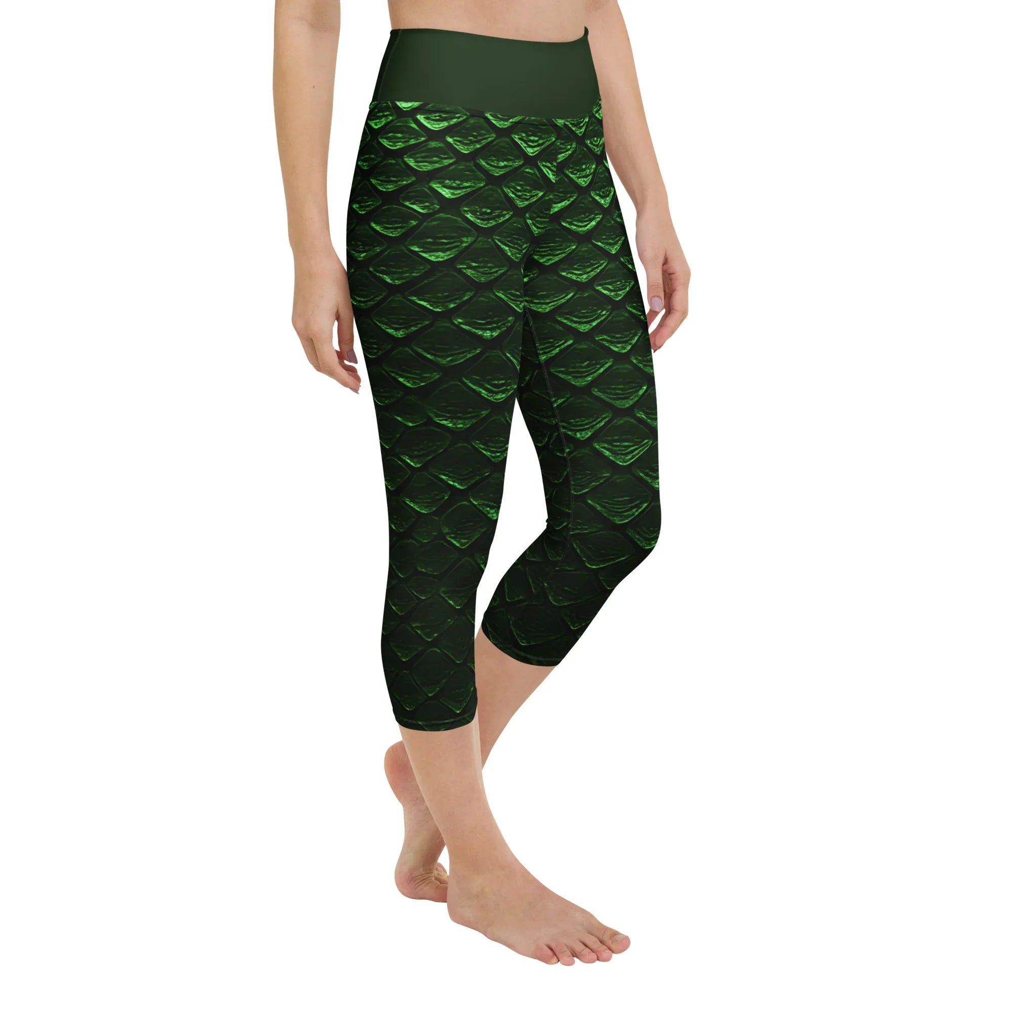 Yoga Capri Leggings Yoga Leggings AwRans Clothing all-over-print-yoga-capri-leggings-white-right-front-687b4d7aca25f