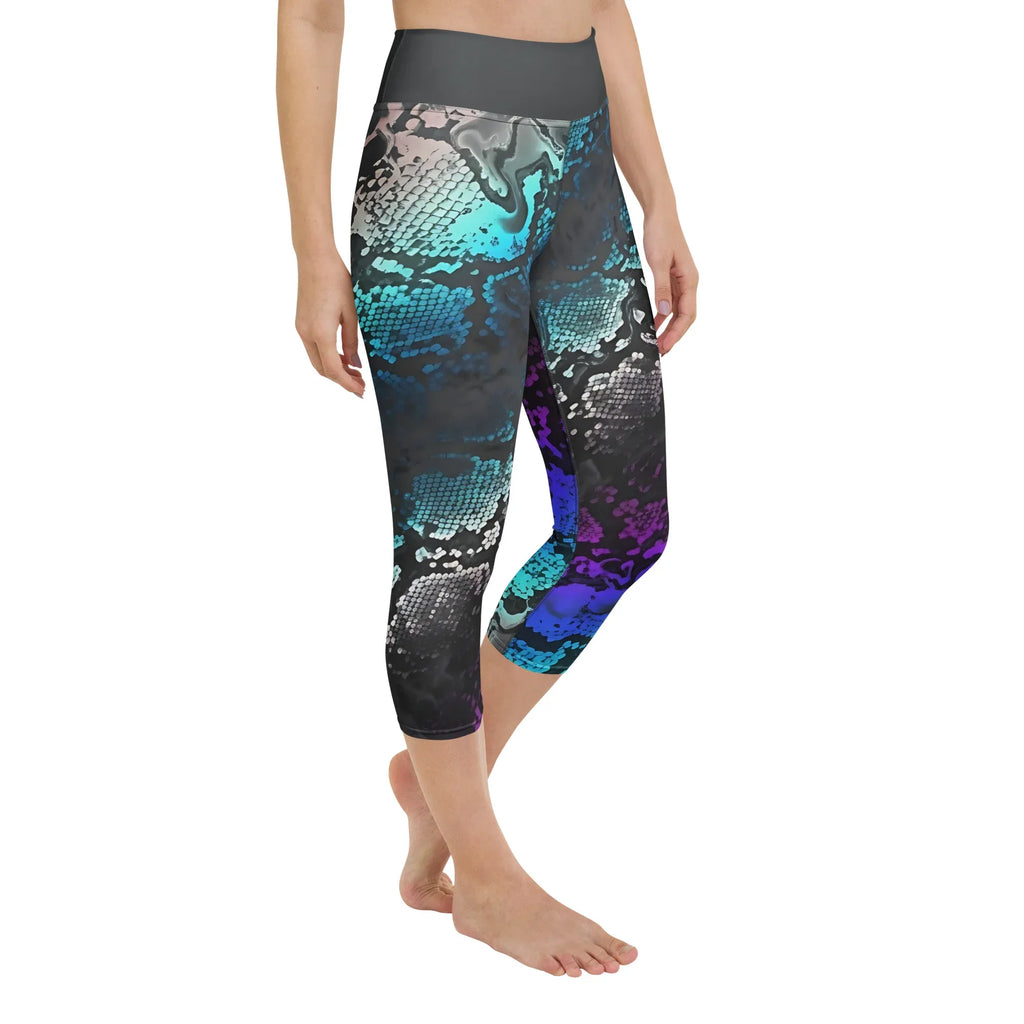 Yoga Capri Leggings Yoga Leggings AwRans Clothing all-over-print-yoga-capri-leggings-white-right-front-687b4f66eed22