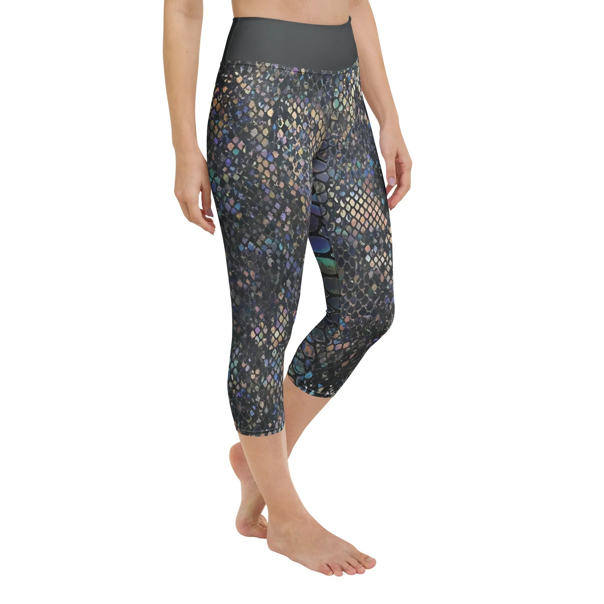 Yoga Capri Leggings Yoga Leggings AwRans Clothing all-over-print-yoga-capri-leggings-white-right-front-687b57d94fb25