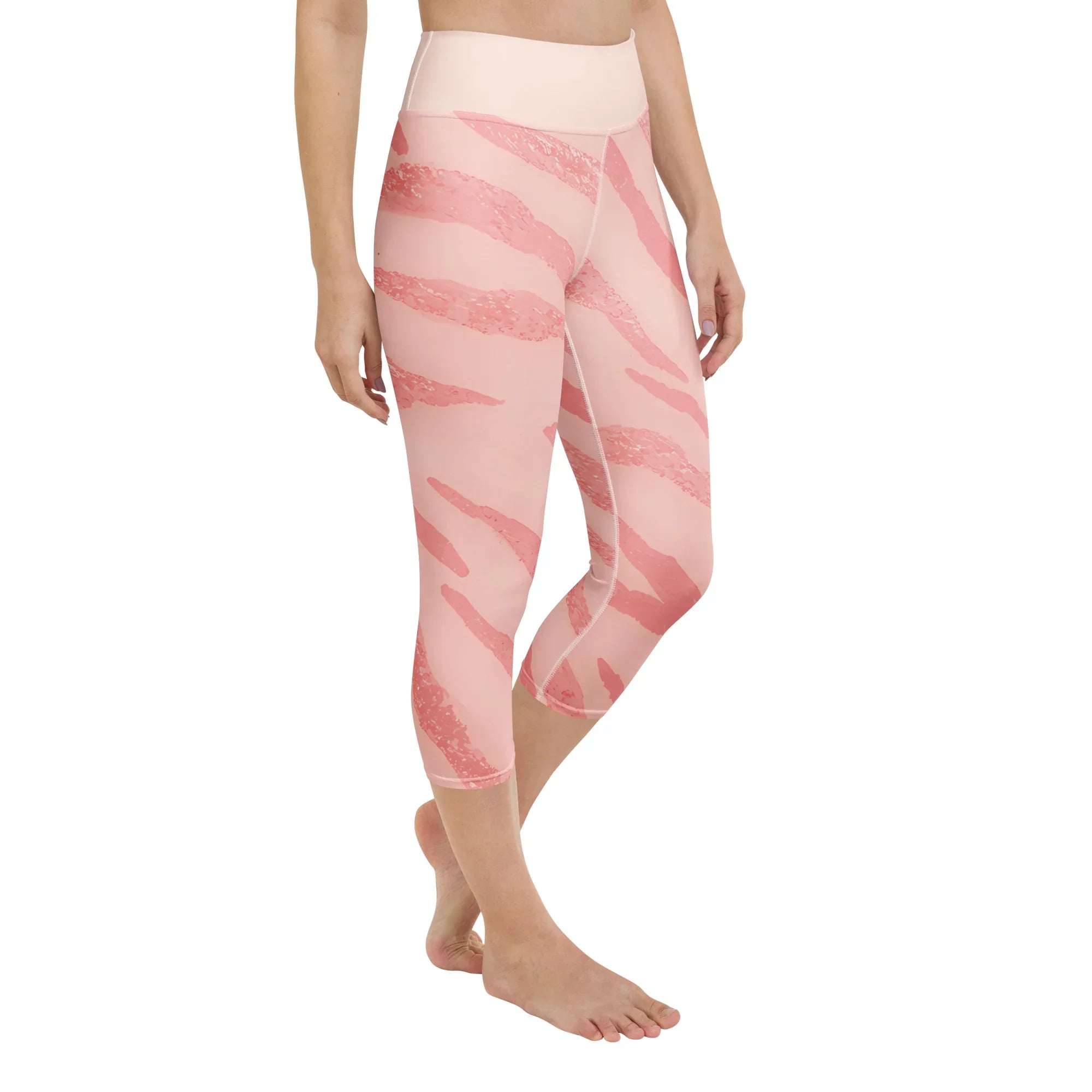 Yoga Capri Leggings Yoga Leggings AwRans Clothing all-over-print-yoga-capri-leggings-white-right-front-687b5a651c224