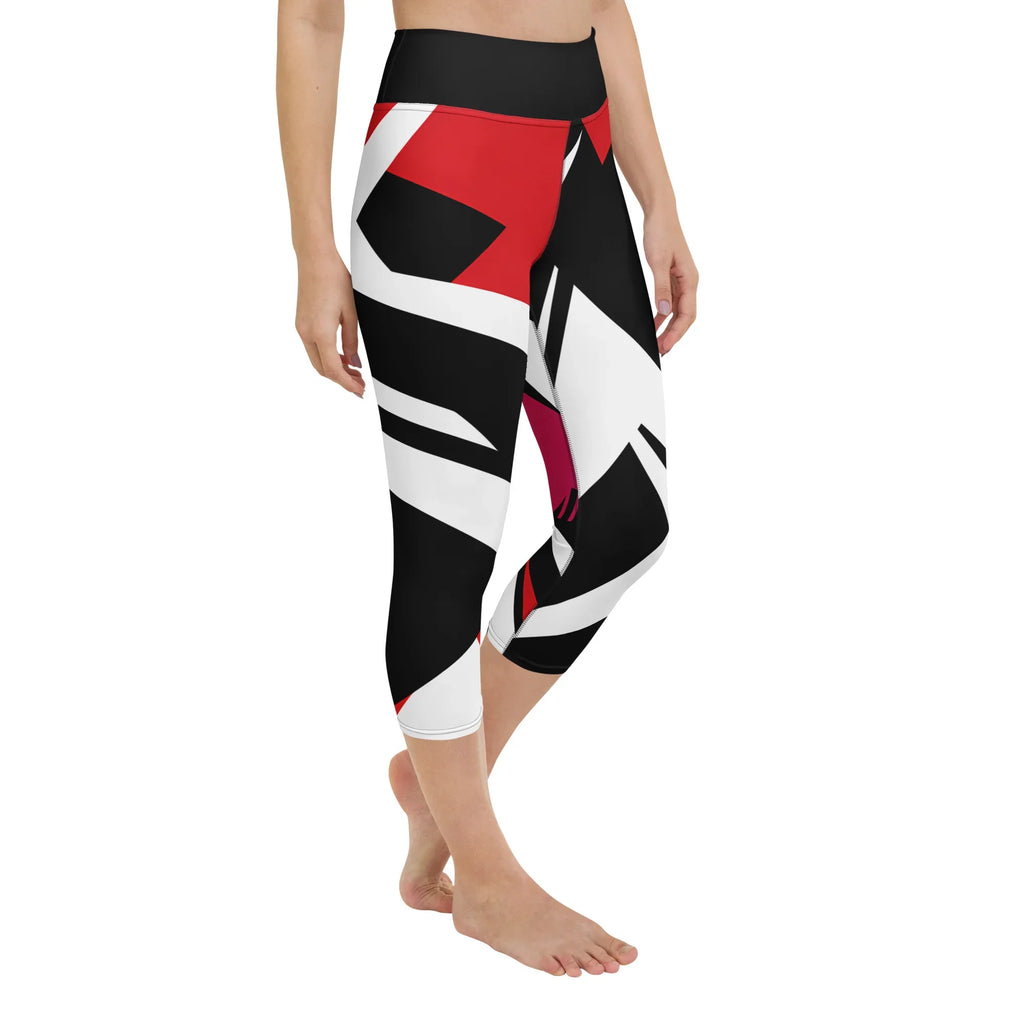 Yoga Capri Leggings Yoga Leggings AwRans Clothing all-over-print-yoga-capri-leggings-white-right-front-687b670f2f852