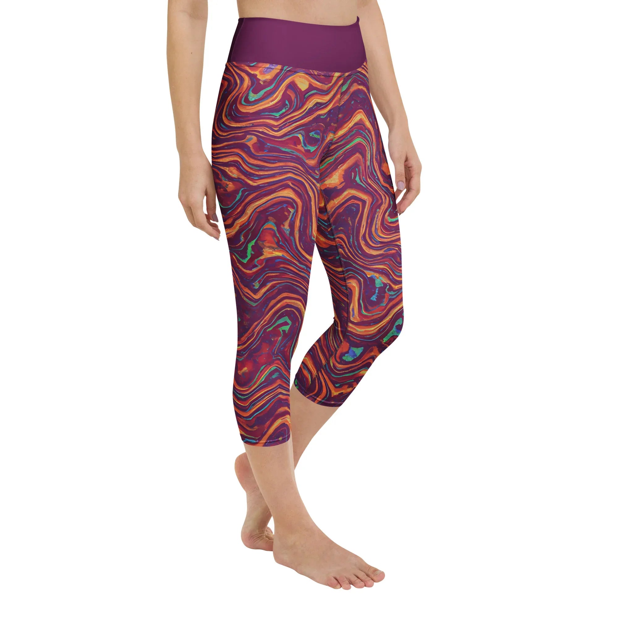 Yoga Capri Leggings Yoga Leggings AwRans Clothing all-over-print-yoga-capri-leggings-white-right-front-687db3b5d59c0