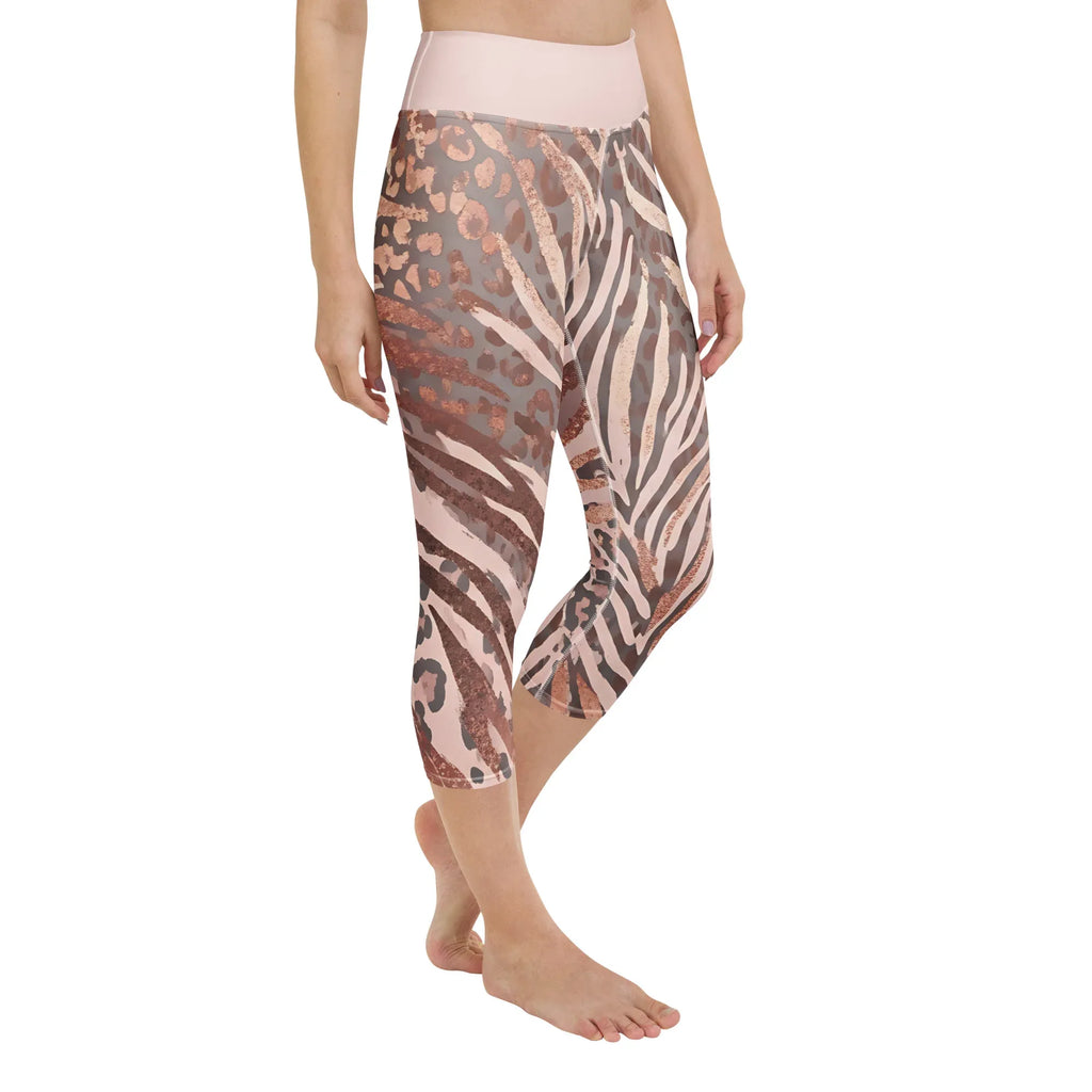 Yoga Capri Leggings Yoga Leggings AwRans Clothing all-over-print-yoga-capri-leggings-white-right-front-687db4c10a0b7