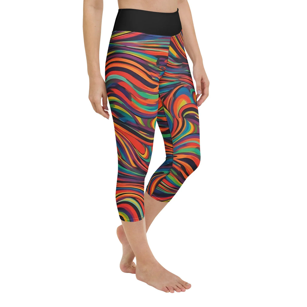 Yoga Capri Leggings Yoga Leggings AwRans Clothing all-over-print-yoga-capri-leggings-white-right-front-687db52c02eae