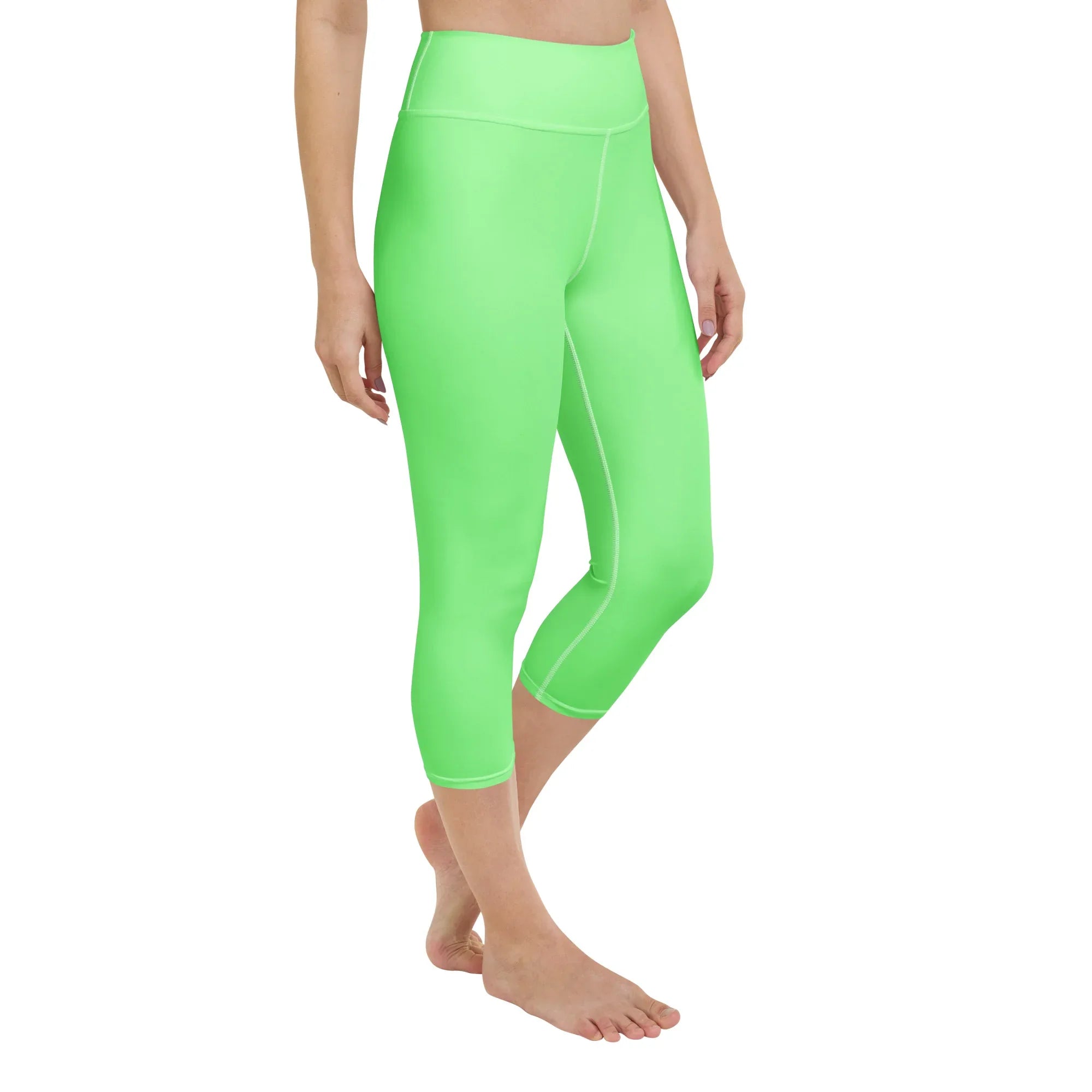 Yoga Capri Leggings Yoga Leggings AwRans Clothing all-over-print-yoga-capri-leggings-white-right-front-687db75c41367