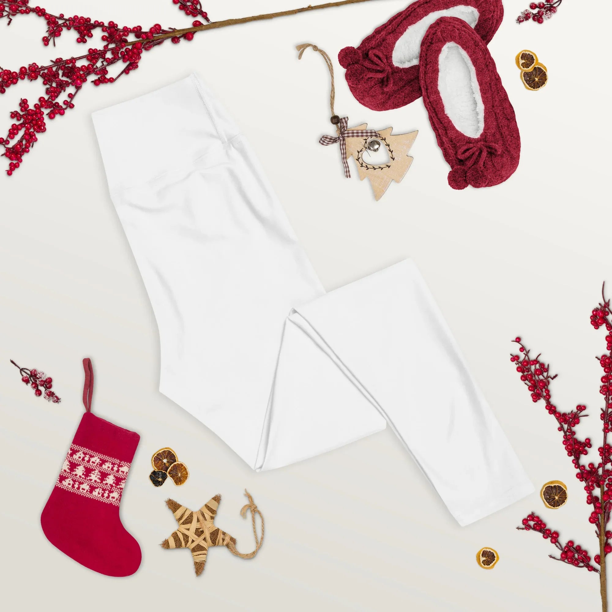 Yoga Leggings Leggings AwRans Clothing all-over-print-yoga-leggings-white-front-2-687737a398b84