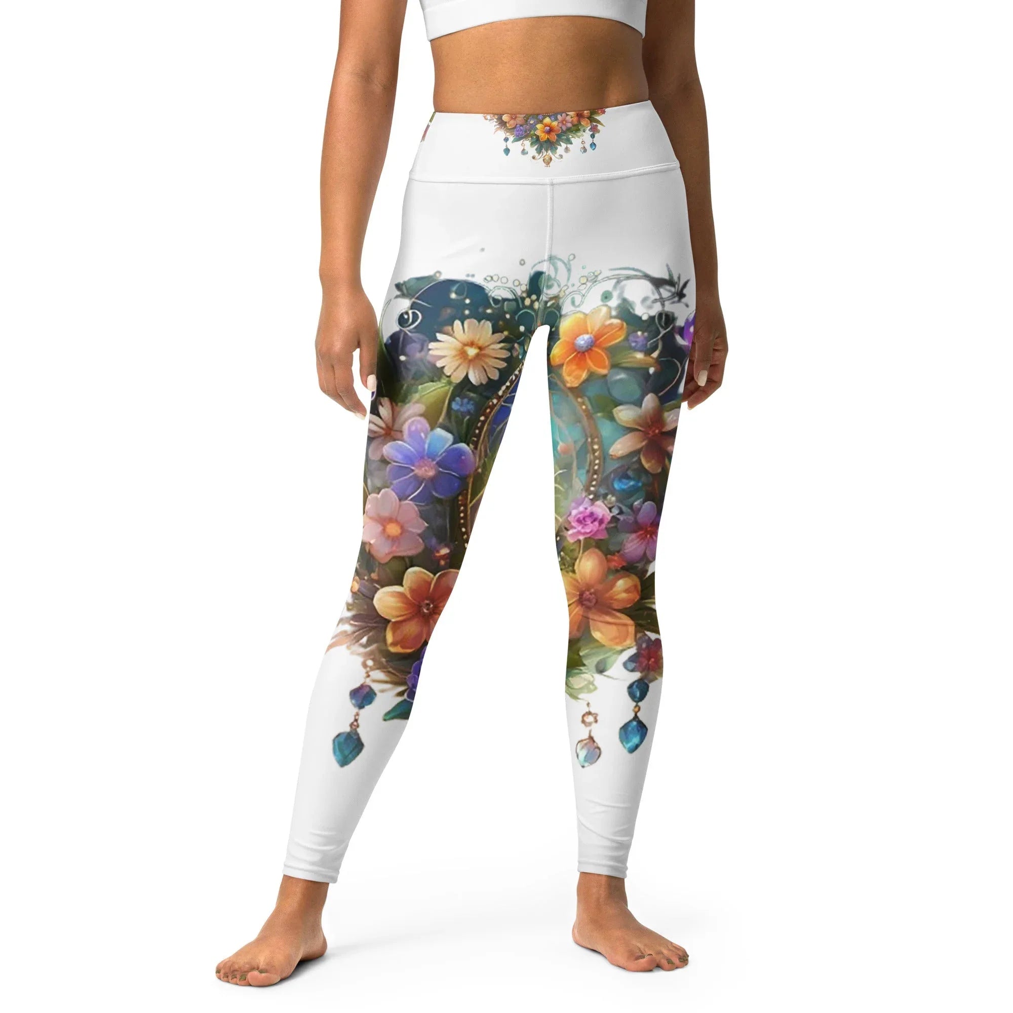 Super soft stretchy Yoga Leggings Roses gate - AwRans Clothing