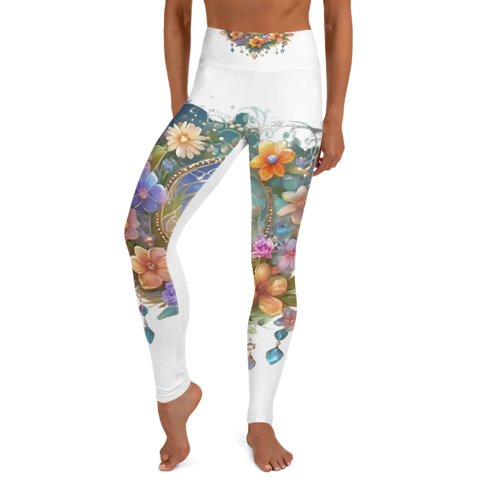 Super soft stretchy Yoga Leggings Roses gate - AwRans Clothing