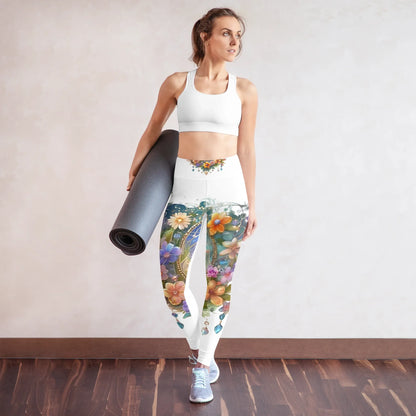 Super soft stretchy Yoga Leggings Roses gate - AwRans Clothing
