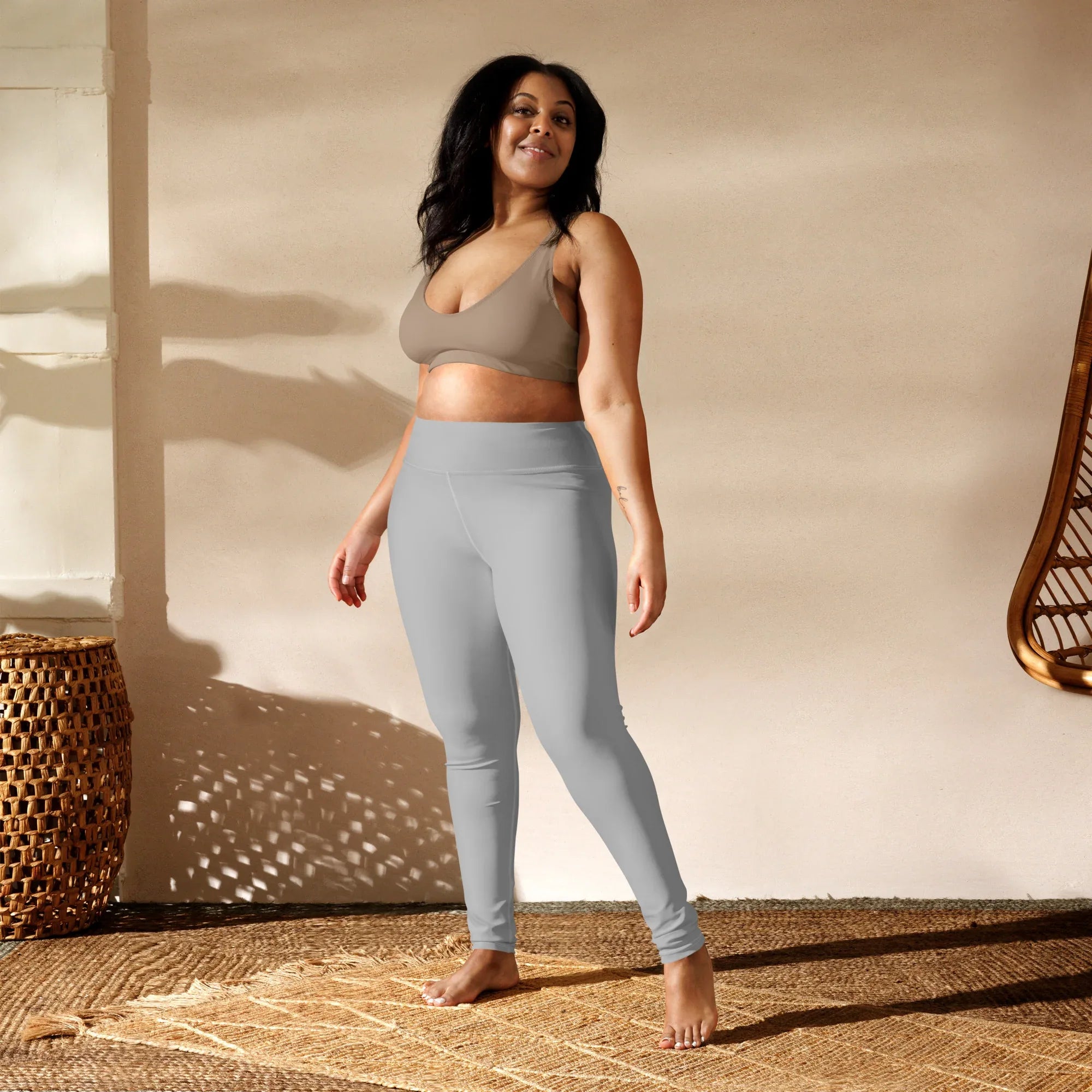 Yoga Leggings Leggings AwRans Clothing all-over-print-yoga-leggings-white-front-68773bd3ac512