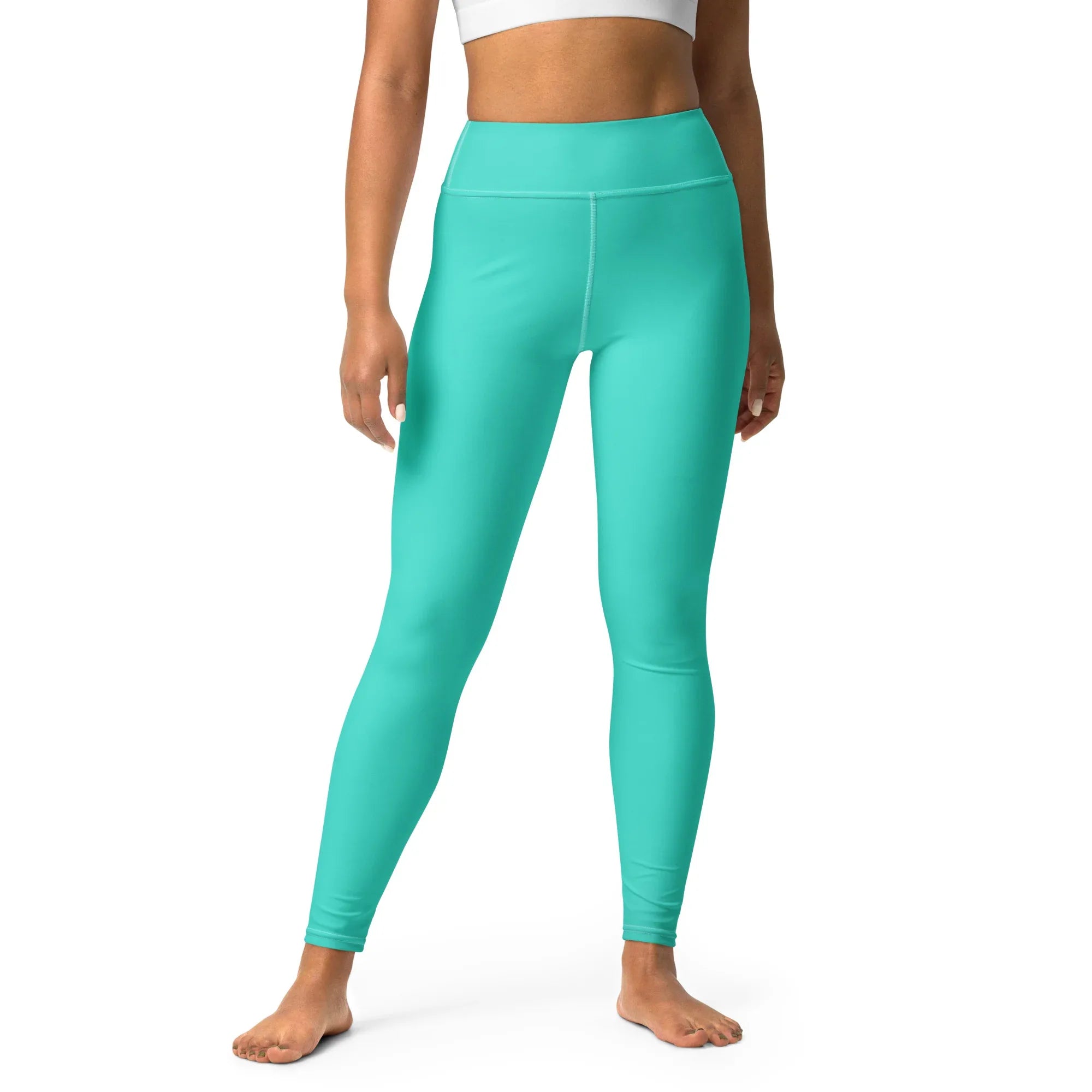 Yoga Leggings Leggings AwRans Clothing all-over-print-yoga-leggings-white-front-68773d0c583b8
