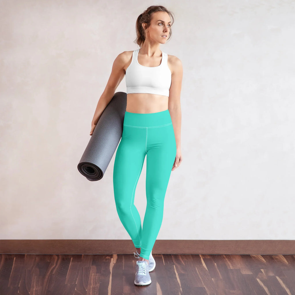 Yoga Leggings Leggings AwRans Clothing all-over-print-yoga-leggings-white-front-68773d0c596e7