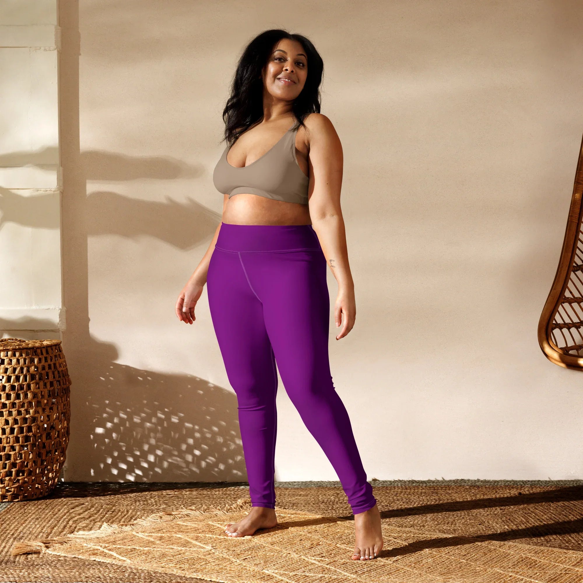 Yoga Leggings Leggings AwRans Clothing all-over-print-yoga-leggings-white-front-68773d4bca138
