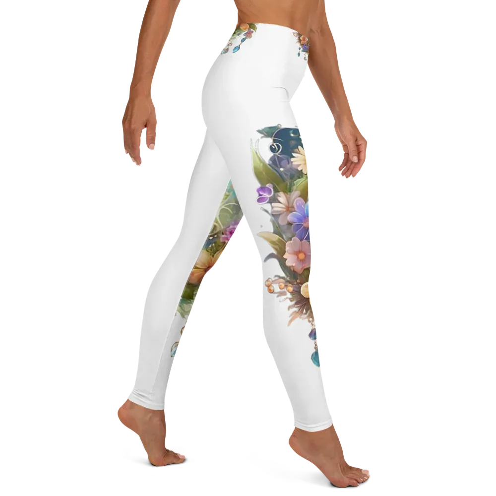 Super soft stretchy Yoga Leggings Roses gate - AwRans Clothing