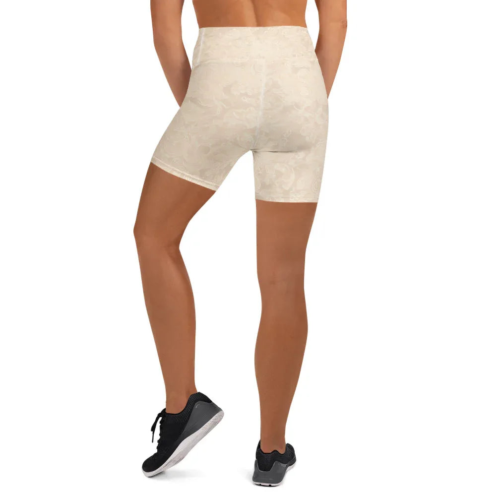 Yoga Shorts Yoga Shorts AwRans Clothing all-over-print-yoga-shorts-white-back-688094aad7f4d