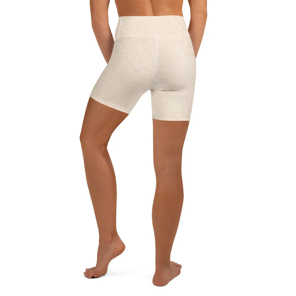 Yoga Shorts Yoga Shorts AwRans Clothing all-over-print-yoga-shorts-white-back-688094de927e0