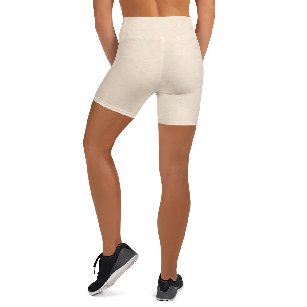 Yoga Shorts Yoga Shorts AwRans Clothing all-over-print-yoga-shorts-white-back-688094de933fe