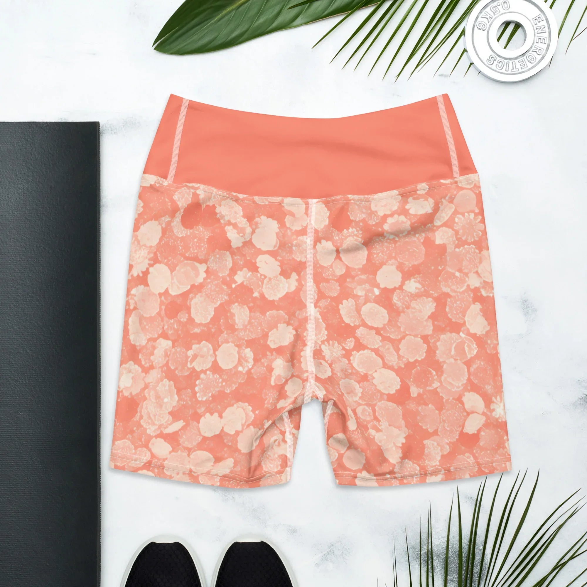 Yoga Shorts Yoga Shorts AwRans Clothing all-over-print-yoga-shorts-white-back-688098f073b28