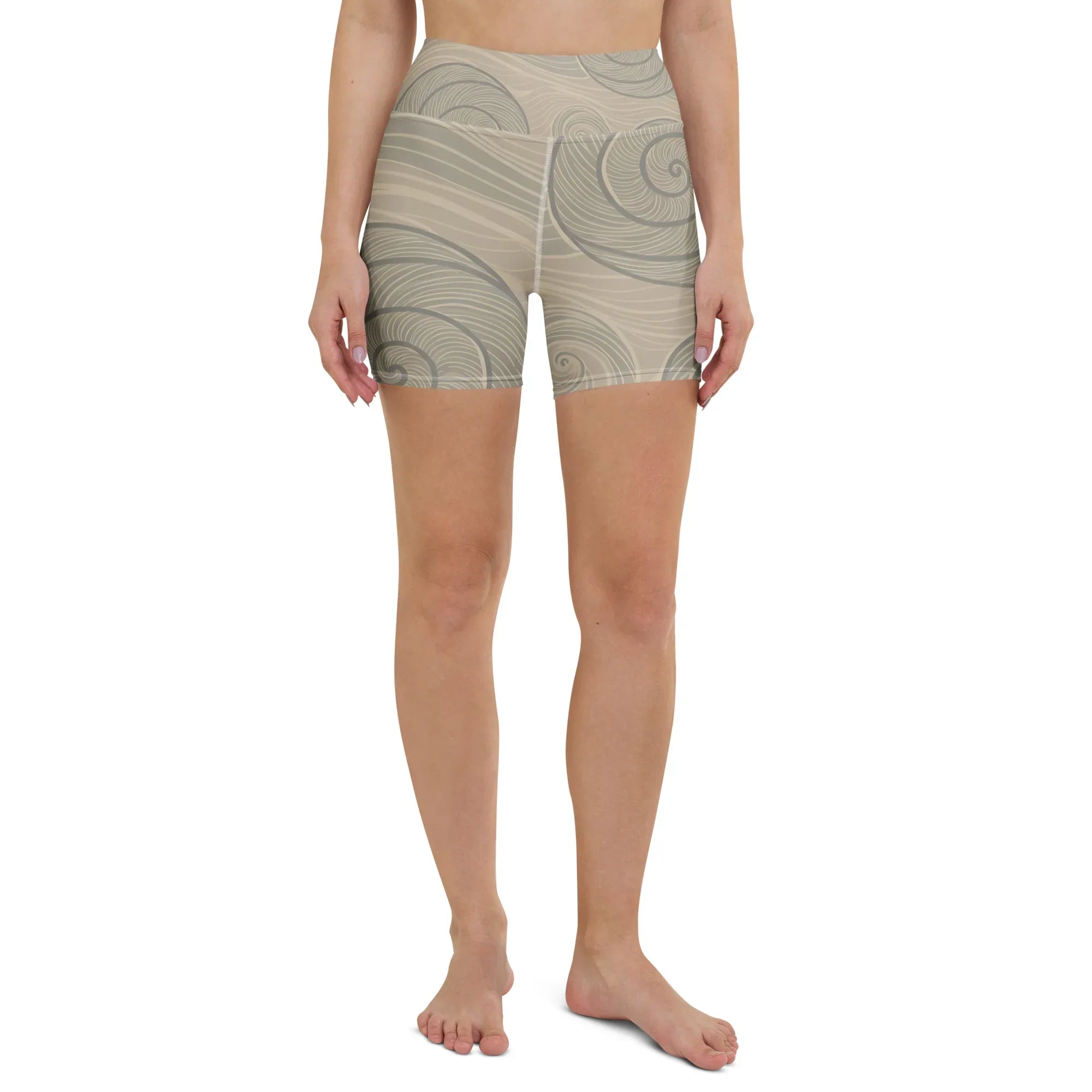 Yoga Shorts Yoga Shorts AwRans Clothing all-over-print-yoga-shorts-white-front-68809441a01e7