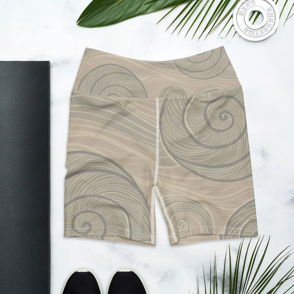 Yoga Shorts Yoga Shorts AwRans Clothing all-over-print-yoga-shorts-white-front-68809441a0281