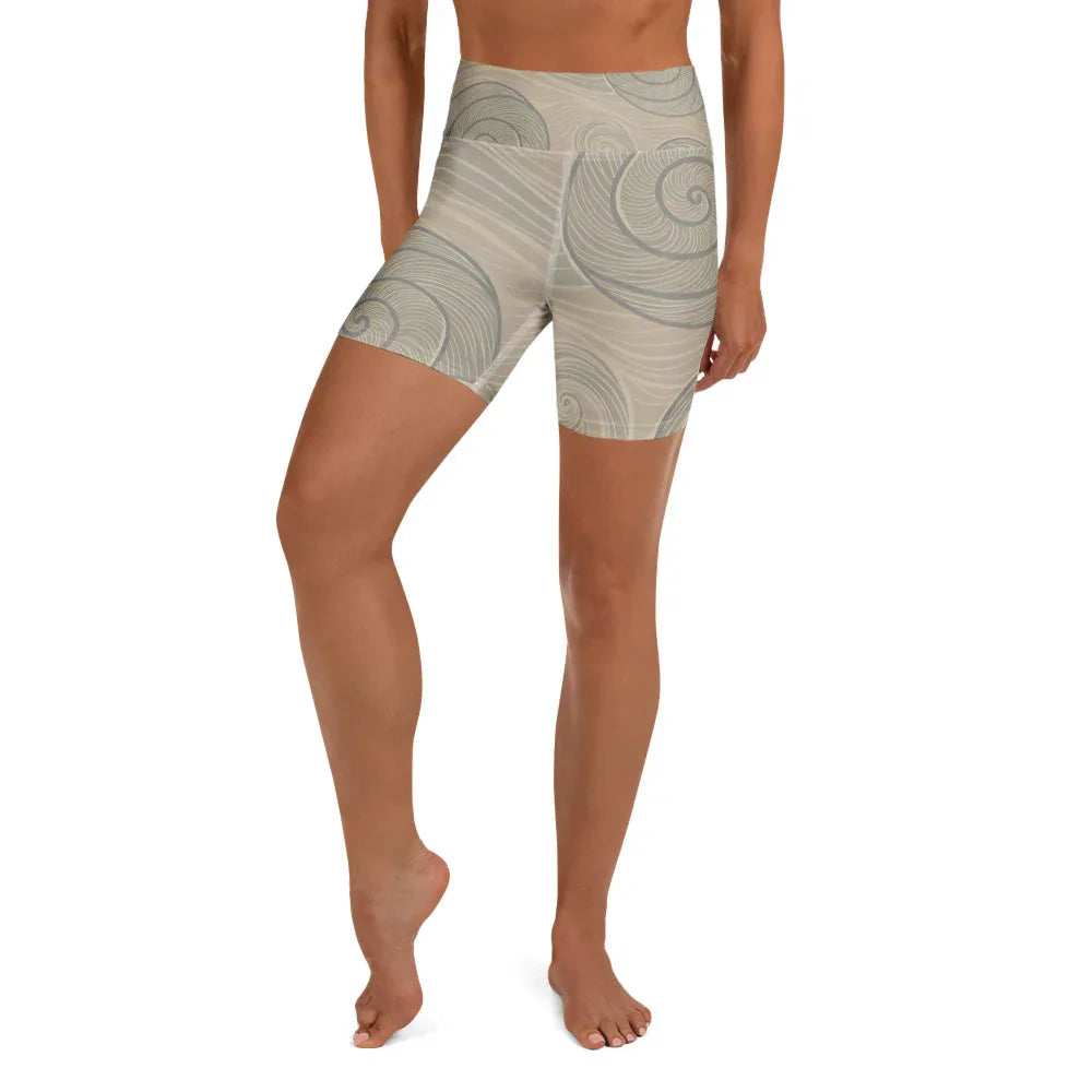 Yoga Shorts Yoga Shorts AwRans Clothing all-over-print-yoga-shorts-white-front-68809441a03a8