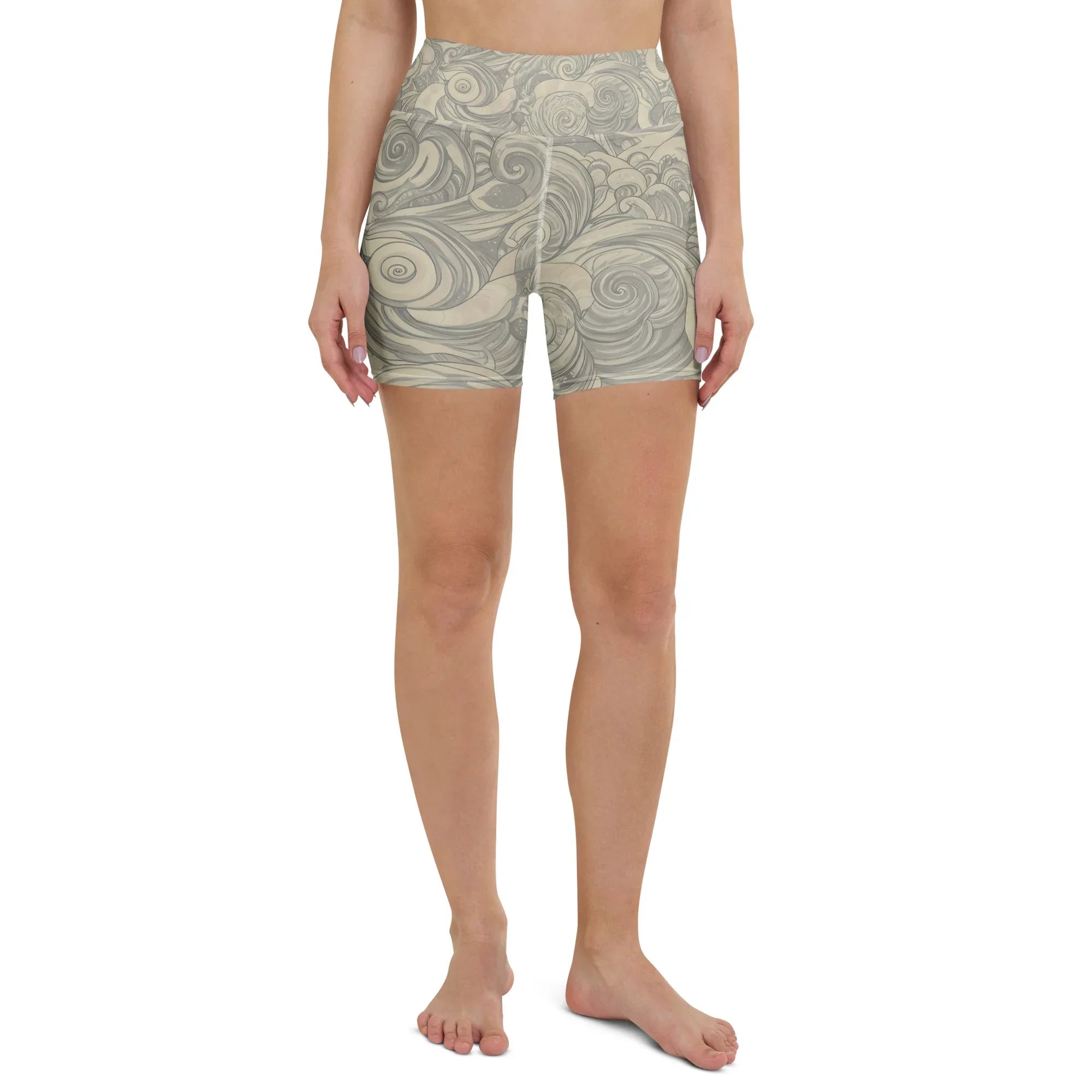 Yoga Shorts Yoga Shorts AwRans Clothing all-over-print-yoga-shorts-white-front-6880947736d8e