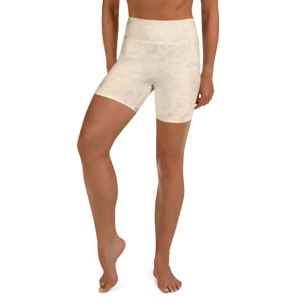 Yoga Shorts Yoga Shorts AwRans Clothing all-over-print-yoga-shorts-white-front-688094aad7cd8