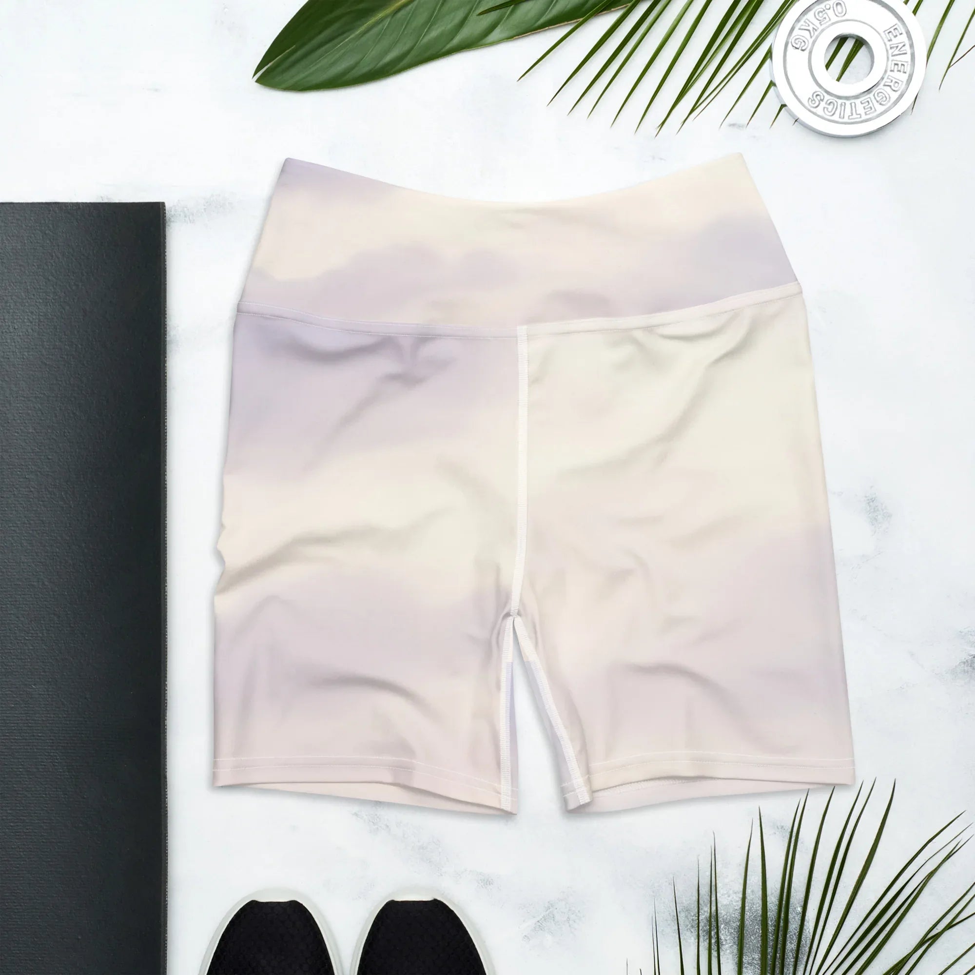 Yoga Shorts Yoga Shorts AwRans Clothing all-over-print-yoga-shorts-white-front-6880959101f52