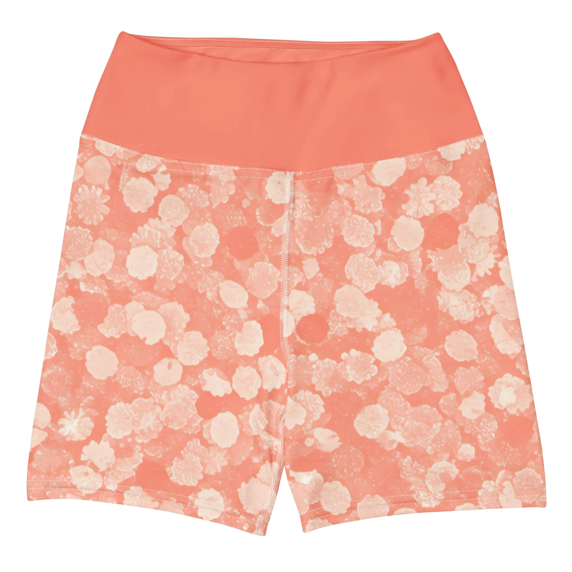 Yoga Shorts Yoga Shorts AwRans Clothing all-over-print-yoga-shorts-white-front-688098f07427c