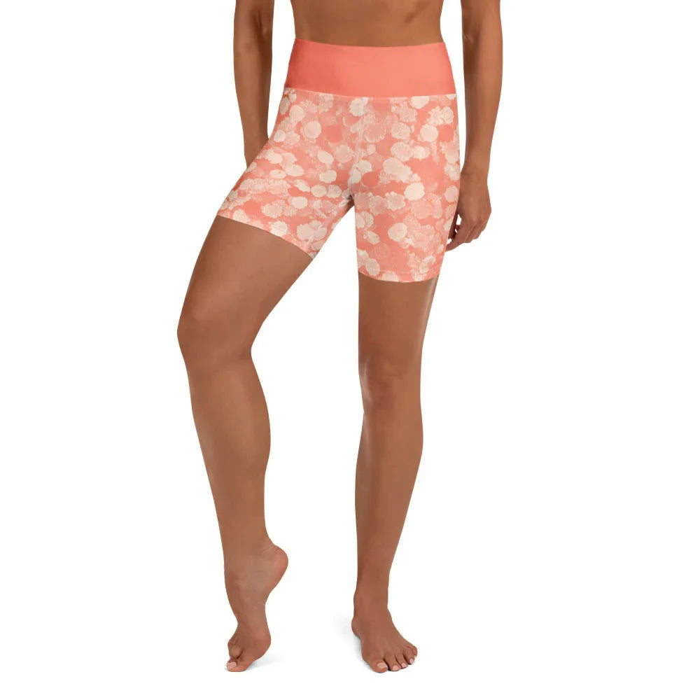 Yoga Shorts Yoga Shorts AwRans Clothing all-over-print-yoga-shorts-white-front-688098f074621