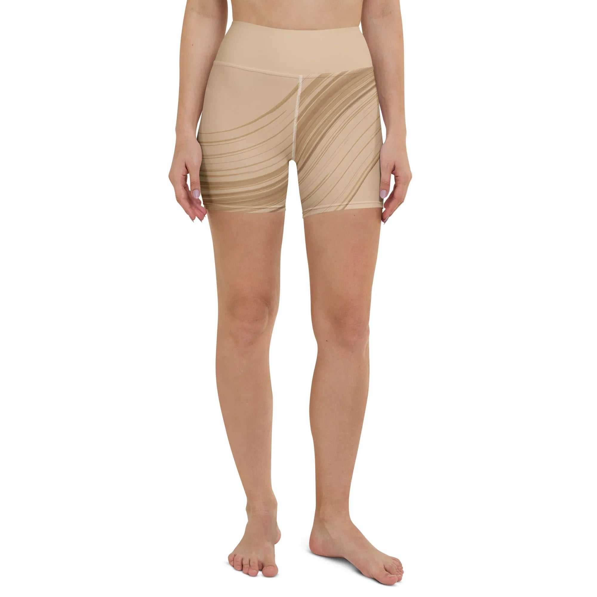 Yoga Shorts Yoga Shorts AwRans Clothing all-over-print-yoga-shorts-white-front-688099242b665