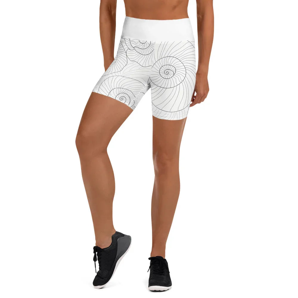 Yoga Shorts XL Yoga Shorts AwRans Clothing all-over-print-yoga-shorts-white-front-6880aea149a44
