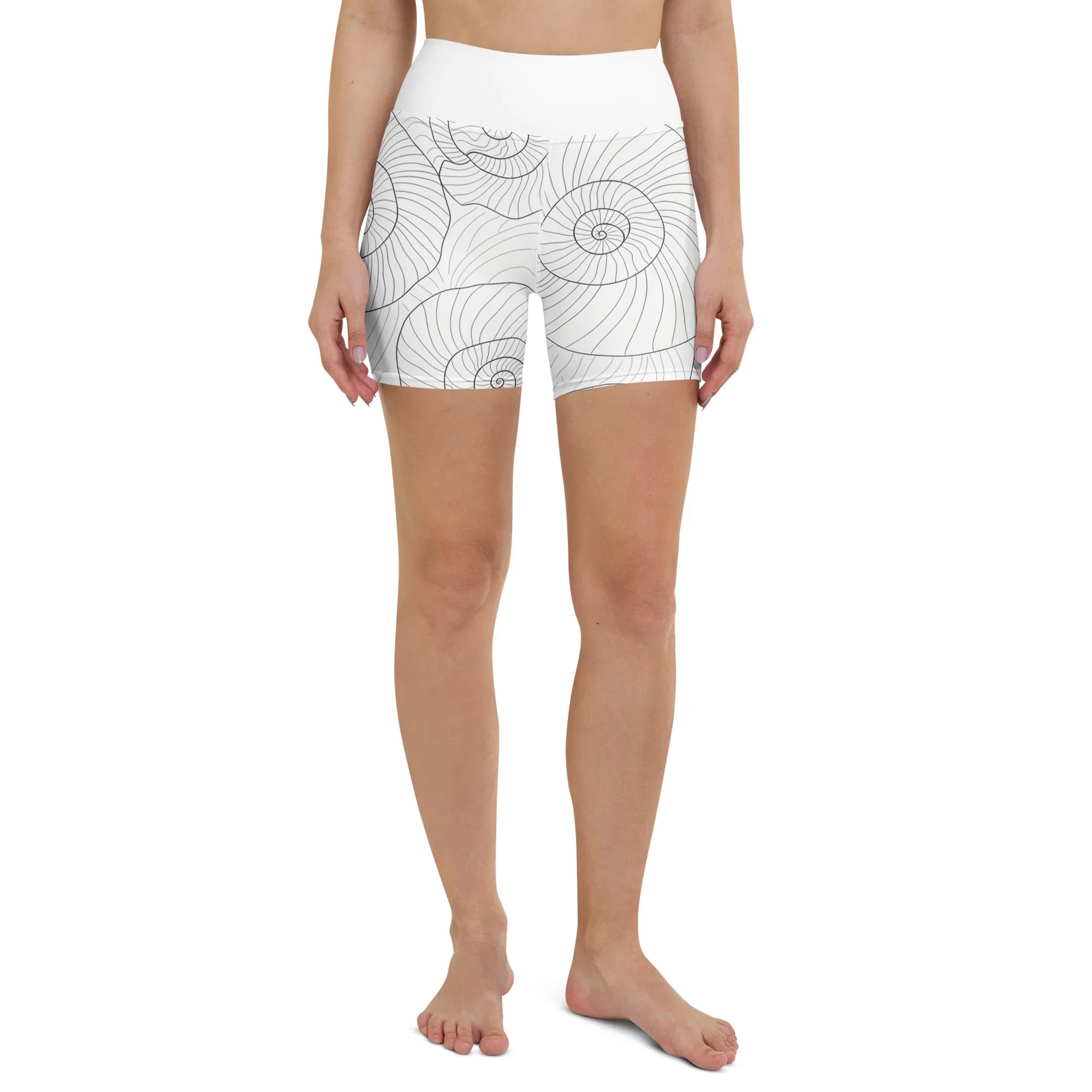 Yoga Shorts Yoga Shorts AwRans Clothing all-over-print-yoga-shorts-white-front-6880aea14ad2a
