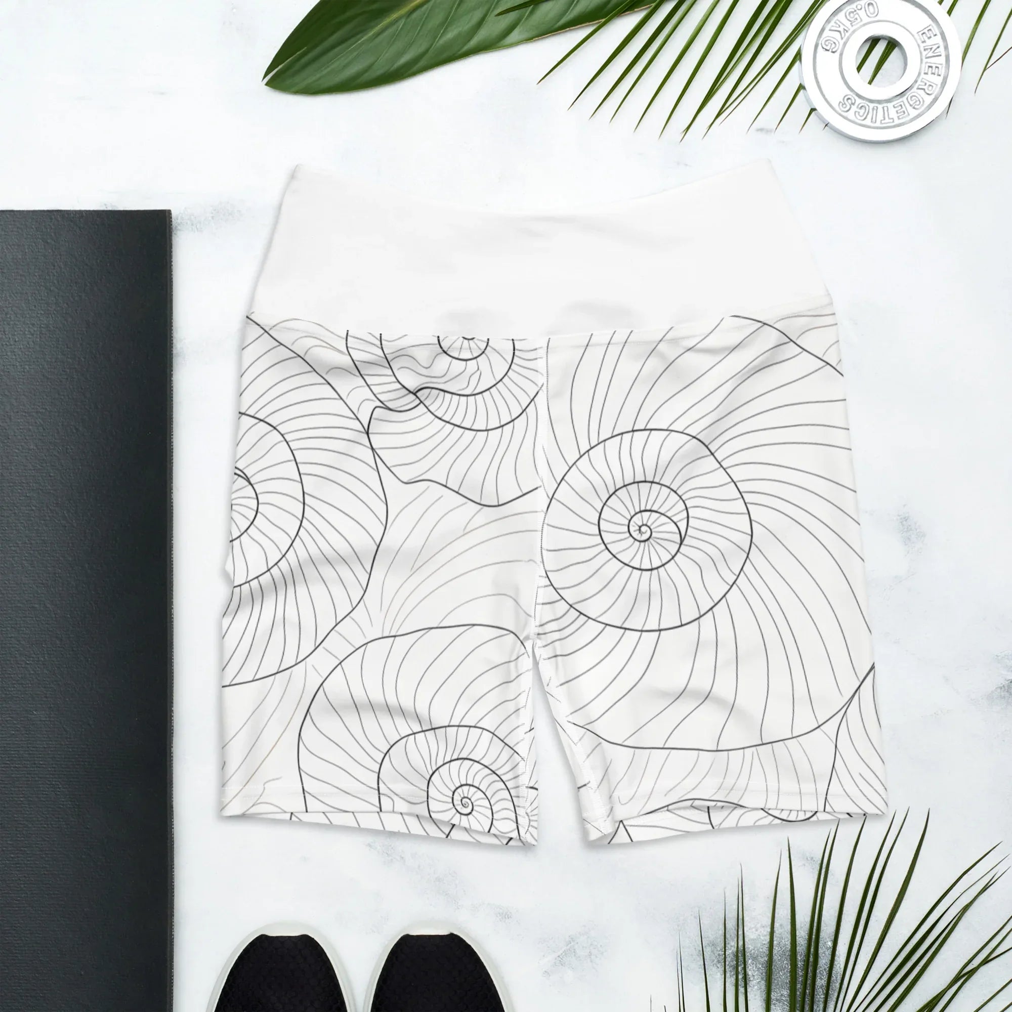 Yoga Shorts Yoga Shorts AwRans Clothing all-over-print-yoga-shorts-white-front-6880aea14adc9