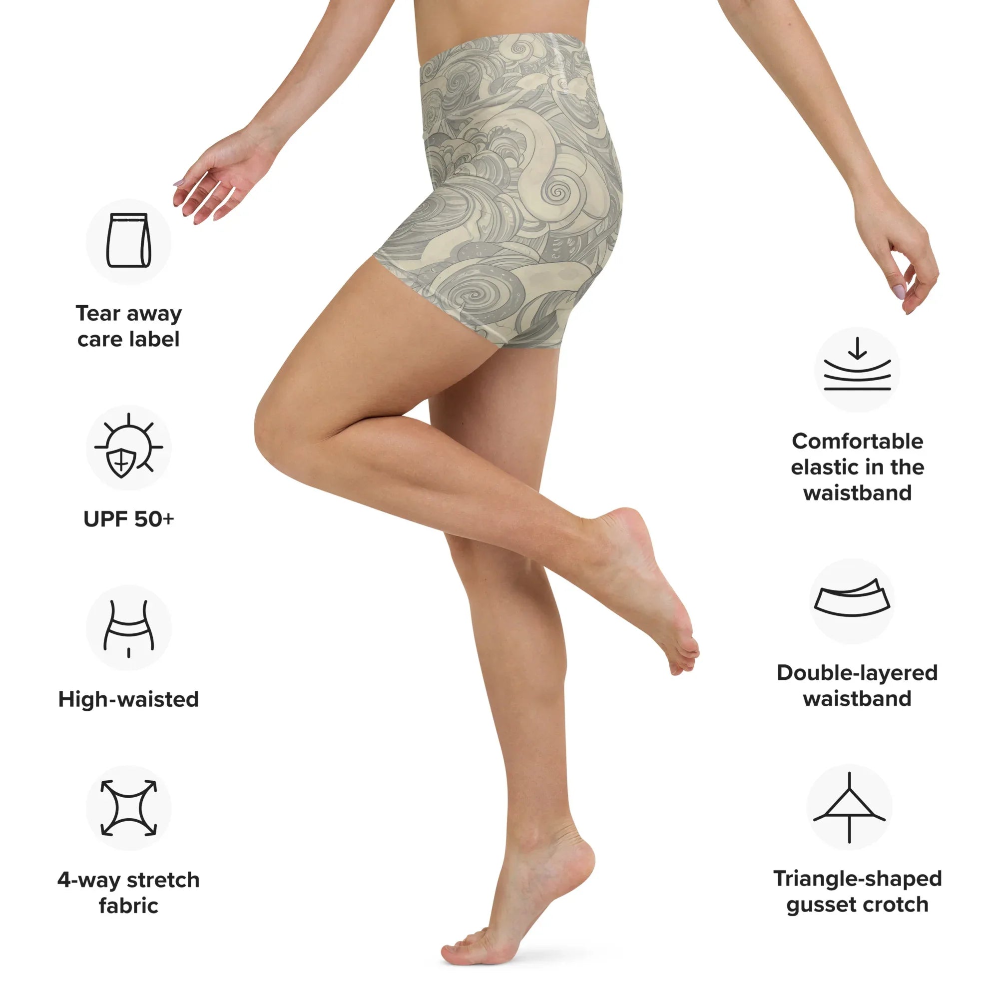 Yoga Shorts Yoga Shorts AwRans Clothing all-over-print-yoga-shorts-white-left-688094773679f