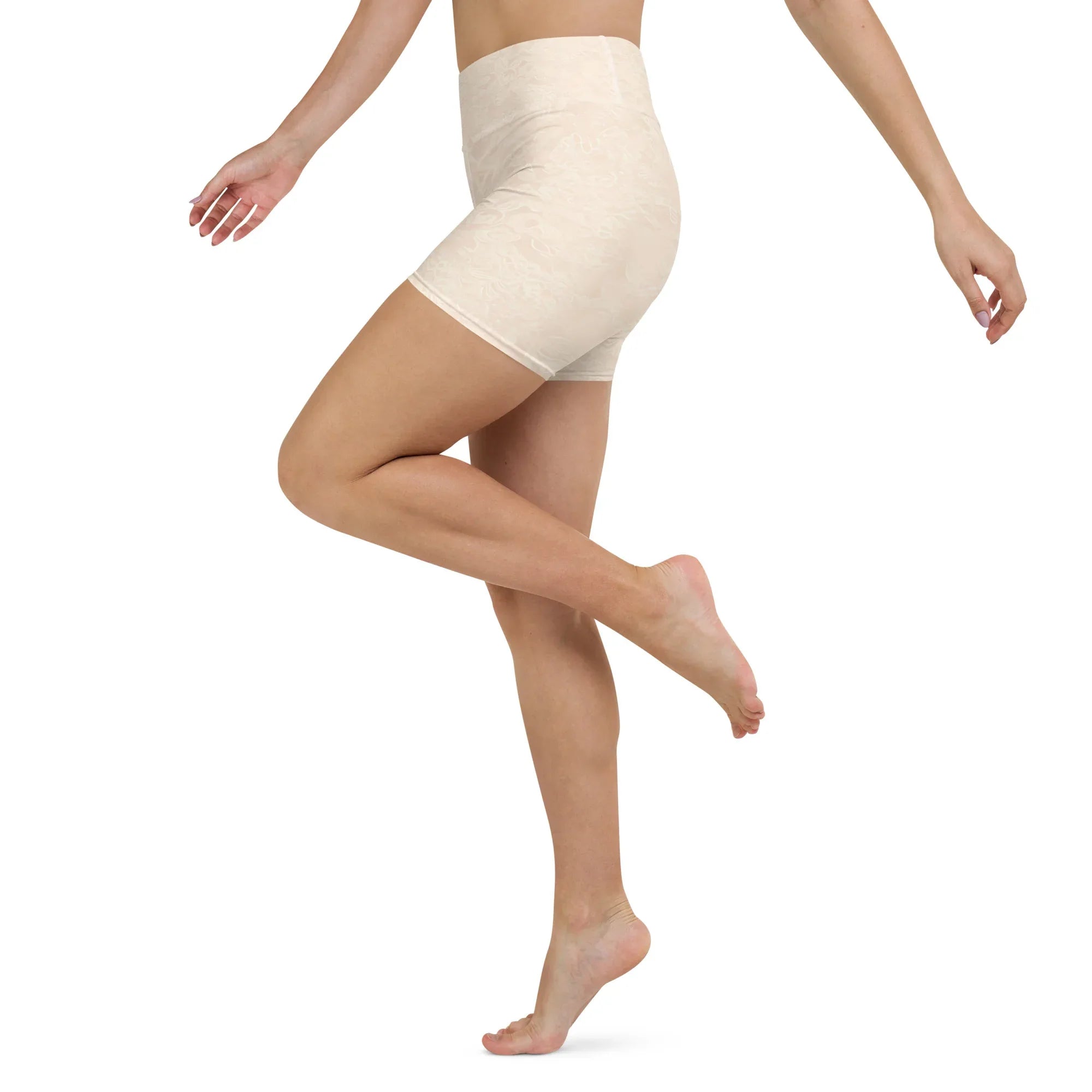 Yoga Shorts Yoga Shorts AwRans Clothing all-over-print-yoga-shorts-white-left-688094de92f0c