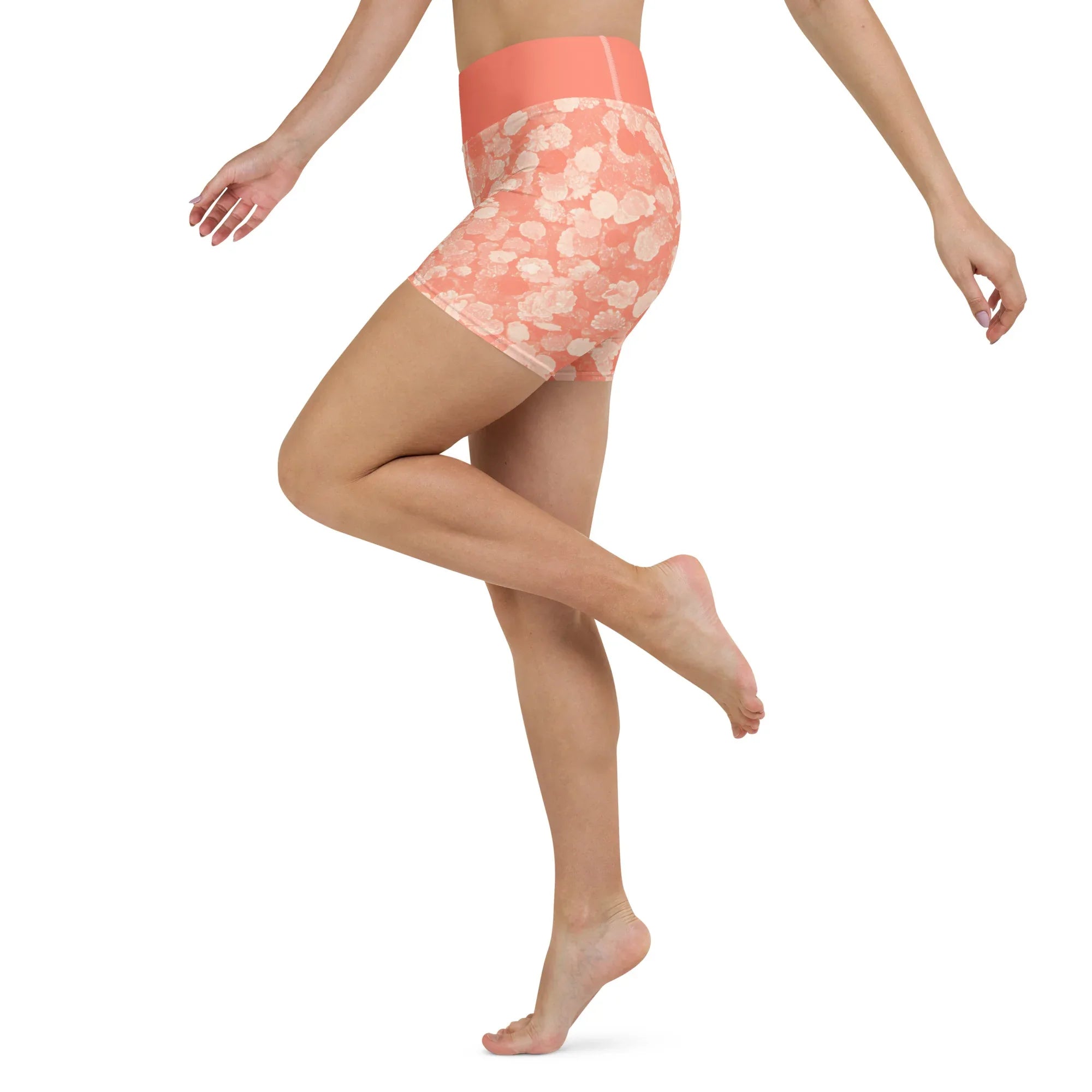 Yoga Shorts Yoga Shorts AwRans Clothing all-over-print-yoga-shorts-white-left-688098f0743b9