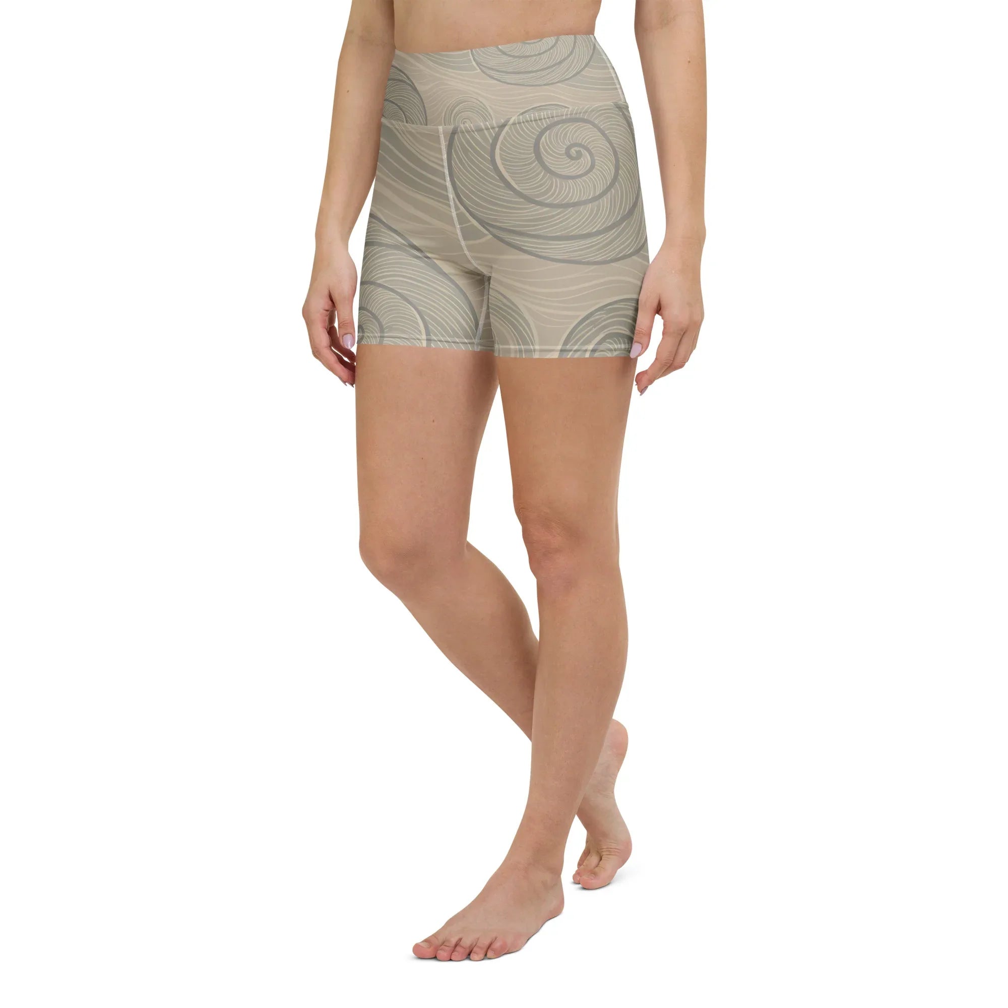 Yoga Shorts Yoga Shorts AwRans Clothing all-over-print-yoga-shorts-white-left-front-68809441a00ac