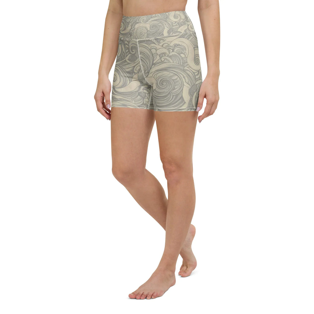 Yoga Shorts Yoga Shorts AwRans Clothing all-over-print-yoga-shorts-white-left-front-6880947736b21
