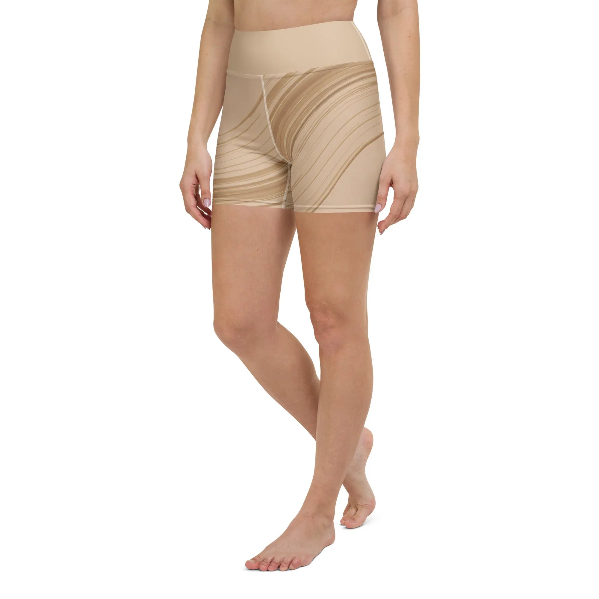 Yoga Shorts Yoga Shorts AwRans Clothing all-over-print-yoga-shorts-white-left-front-688099242b500