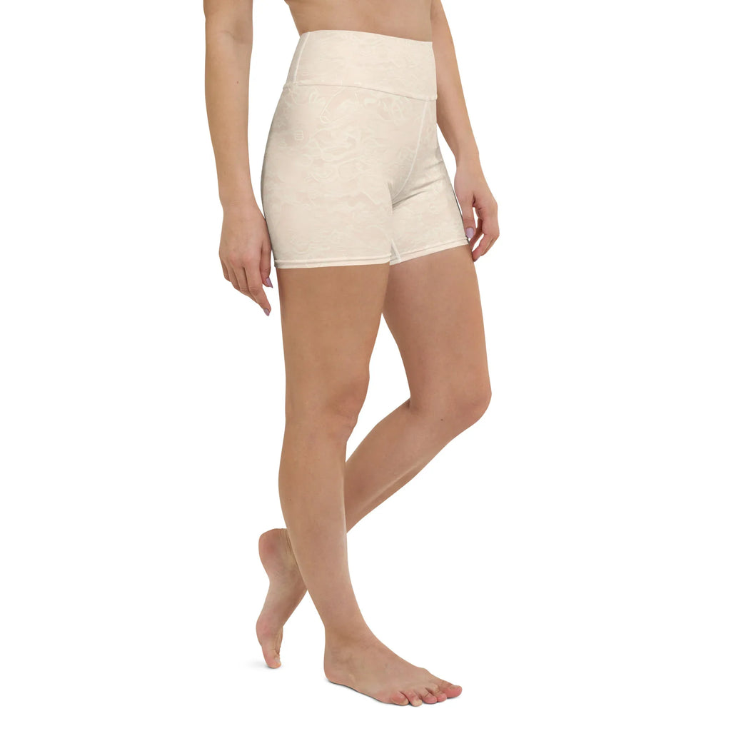Yoga Shorts Yoga Shorts AwRans Clothing all-over-print-yoga-shorts-white-right-front-688094de9288d